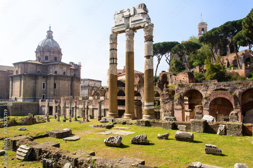 The Temple of Venus Genetrix is a ruined temple in the Forum of Caesar Rome Italy