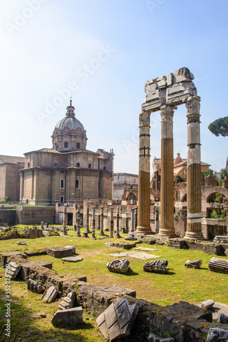 The Temple of Venus Genetrix is a ruined temple in the Forum of Caesar Rome Italy