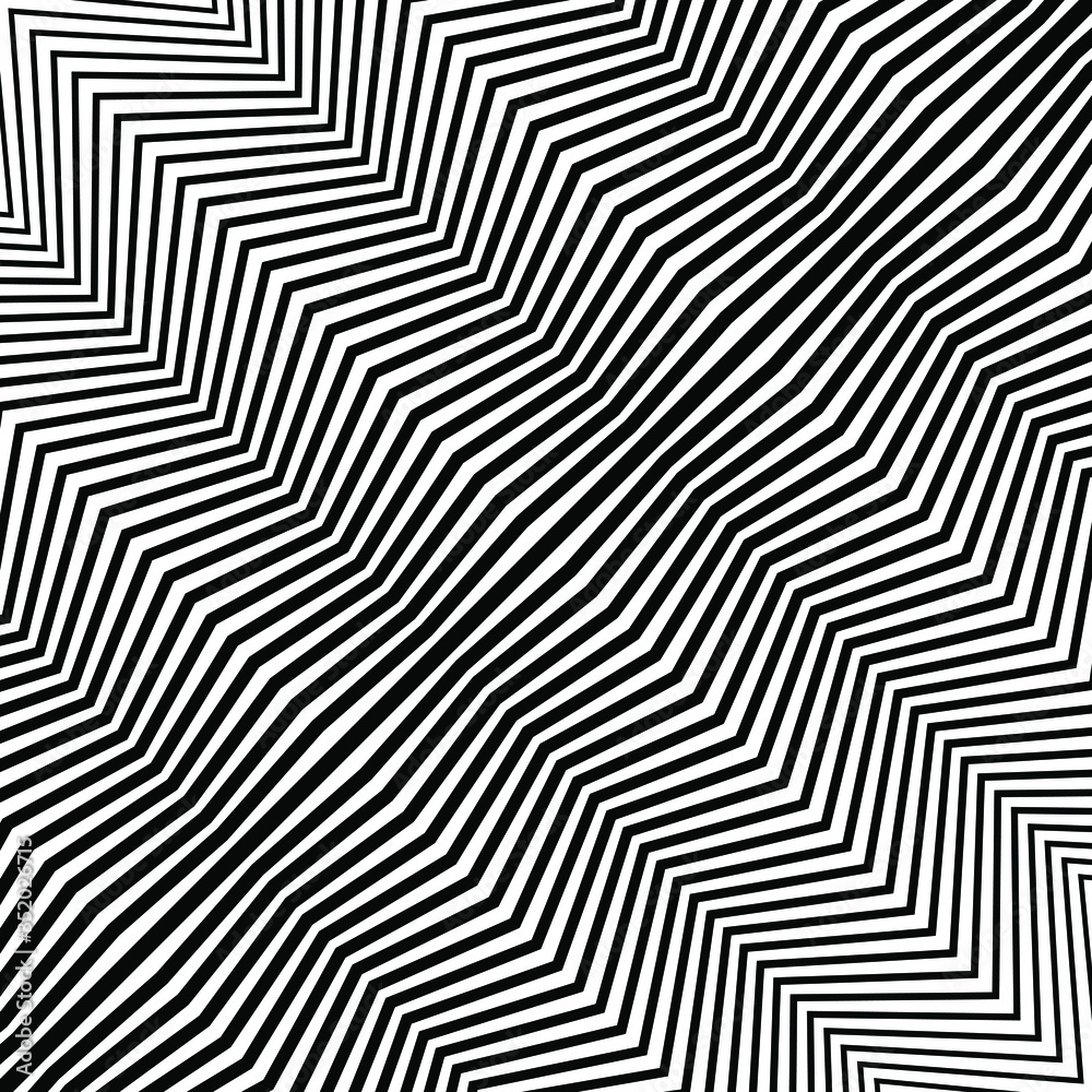 Abstract black diagonal zigzag lines. Vector illustration. Psychedelic pattern. Op art. Trendy design element for prints, posters, web pages, template and textile pattern Abstract black diagonal zigzag lines. Vector illustration. Psychedelic pattern. Op art. Trendy design element for prints, posters, web pages, template and textile pattern