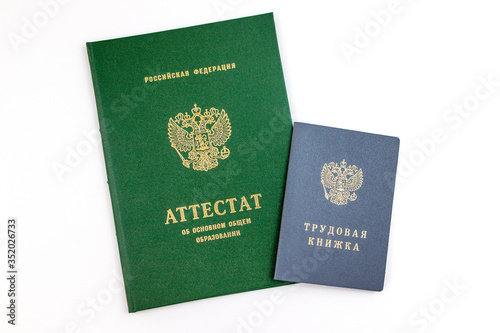 Russian School certificate and Employment history book