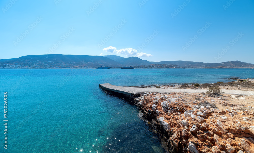 Marcello beach - Cyclades island - Aegean sea - Paroikia (Parikia) Paros - Greece