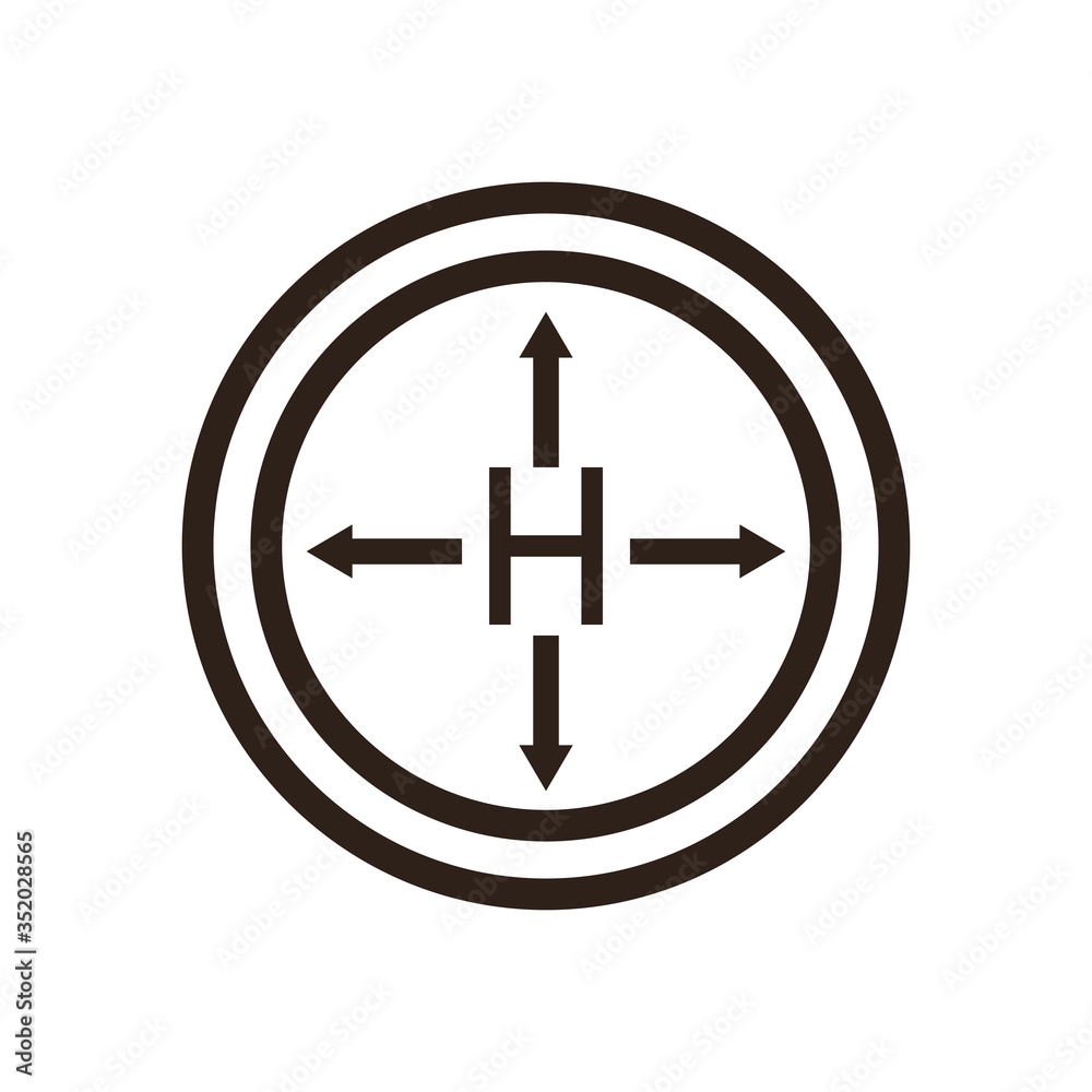 Fototapeta premium Helipad flat style icon vector design
