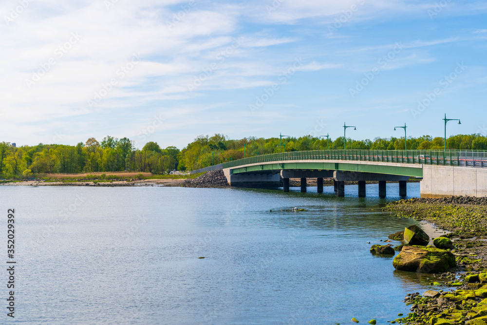 View of the City Island Bridge. View of the City Island Bridge.