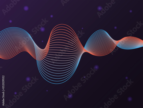 black waves sound purple background