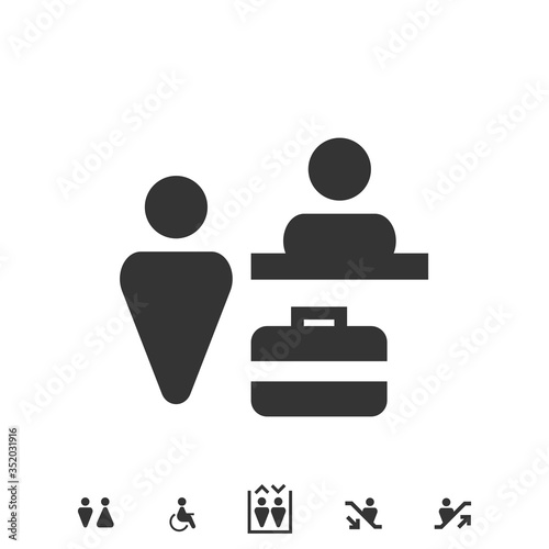 check in hotel icon vector illustration sign