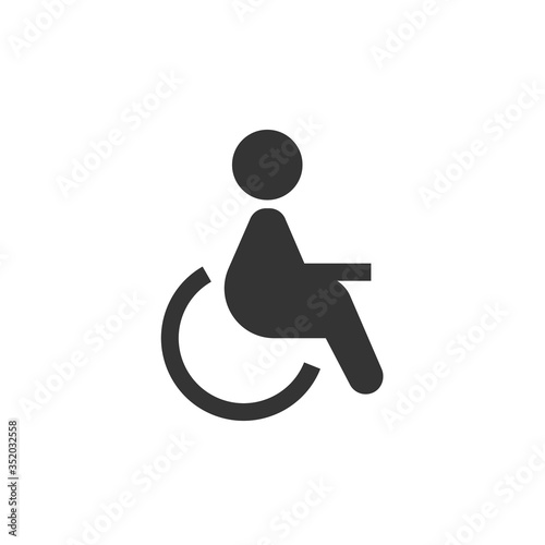 disabled wheelchair icon vector illustration sign