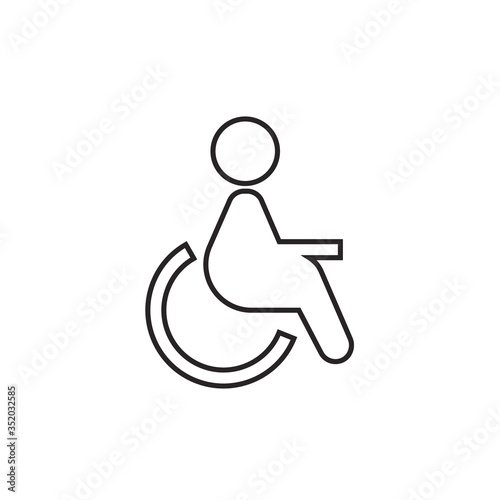disabled wheelchair icon vector illustration sign