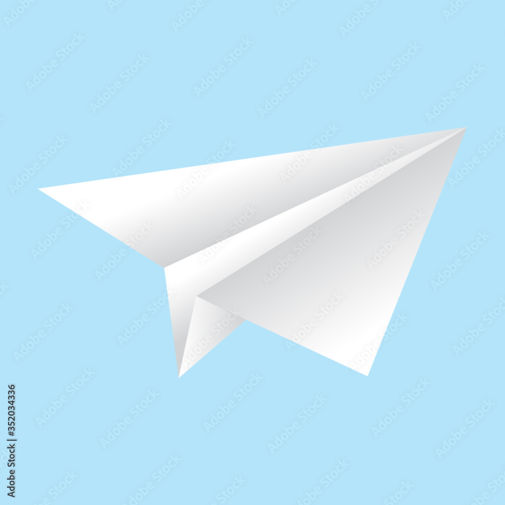 White paper plane on blue background, vector illustration. White paper plane on blue background, vector illustration.