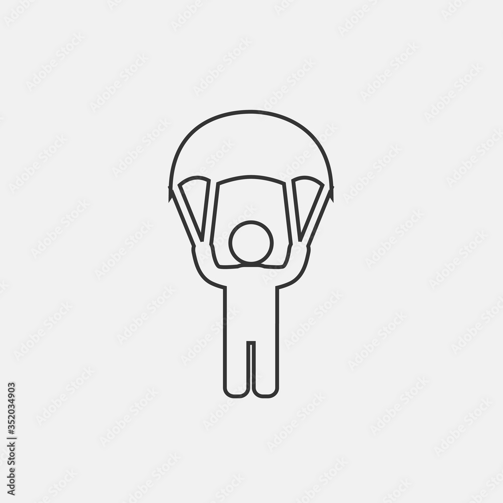 man with parachute icon vector illustration for website and graphic design man with parachute icon vector illustration for website and graphic design