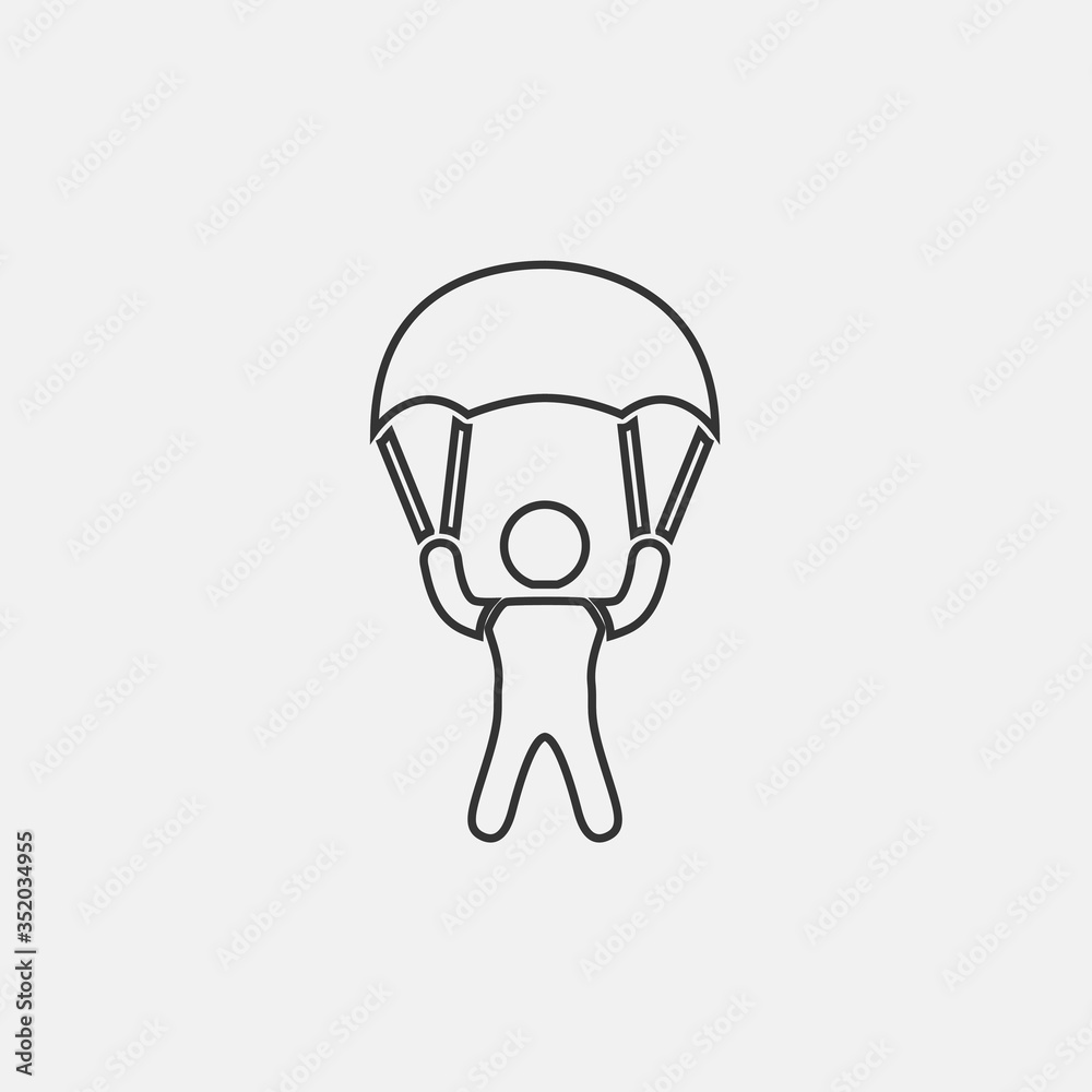 man with parachute icon vector illustration for website and graphic design