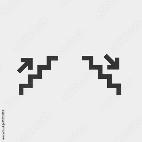 stairs down icon vector illustration for website and graphic design