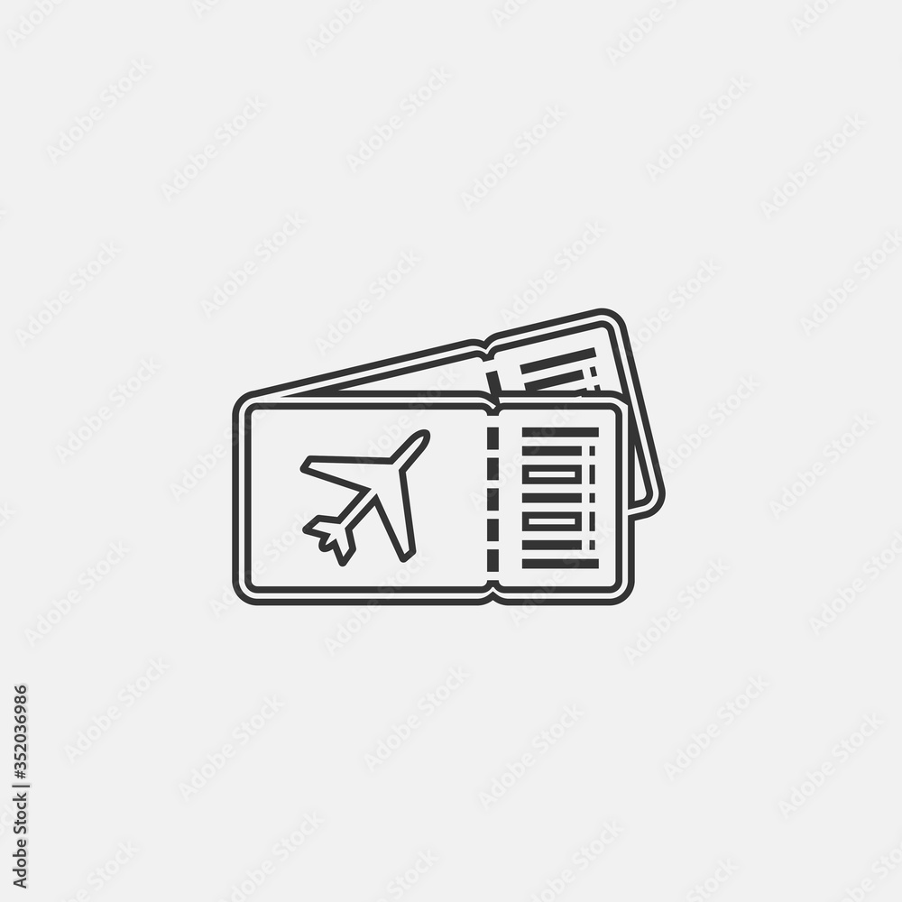 flight ticket icon vector illustration for website and graphic design