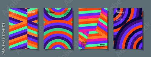 Set of backgrounds with Ethnic Geometric Patterns. Applicable for Covers, Placards, Posters, Flyers and Banner Design. Eps10 Vector illustration. © sober artwerk