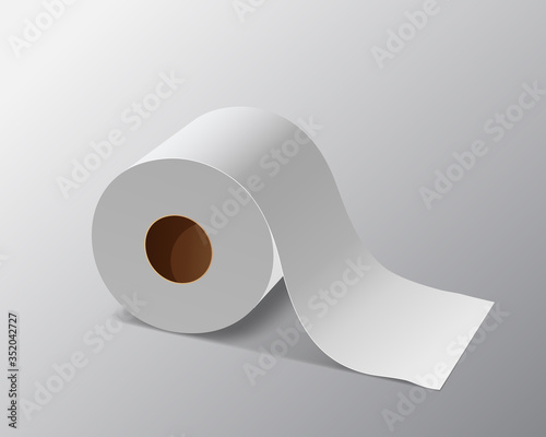 Vector Tissue paper roll, design on gray background, illustration