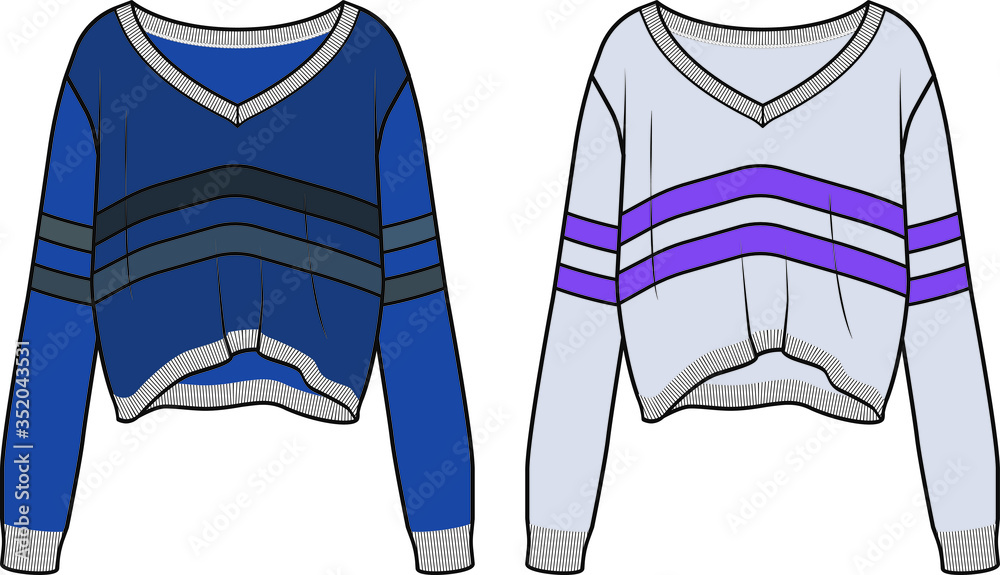 Hand drawn sweater doodle set sketch Royalty Free Vector