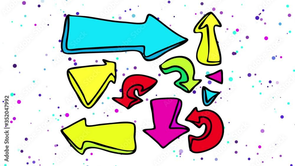 multi colored arrows ones small others big pointing in every direction ...