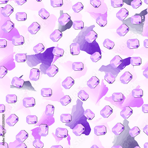 Cute Pink Cristal Pattern Seamless