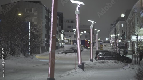 Rovaniemi city center in winter.
