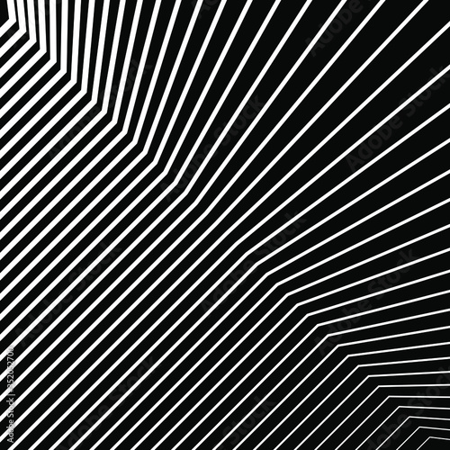 Abstract white oblique distorted lines. Vector illustration. Psychedelic pattern. Op art. Trendy design element for prints, posters, web pages, template and textile pattern