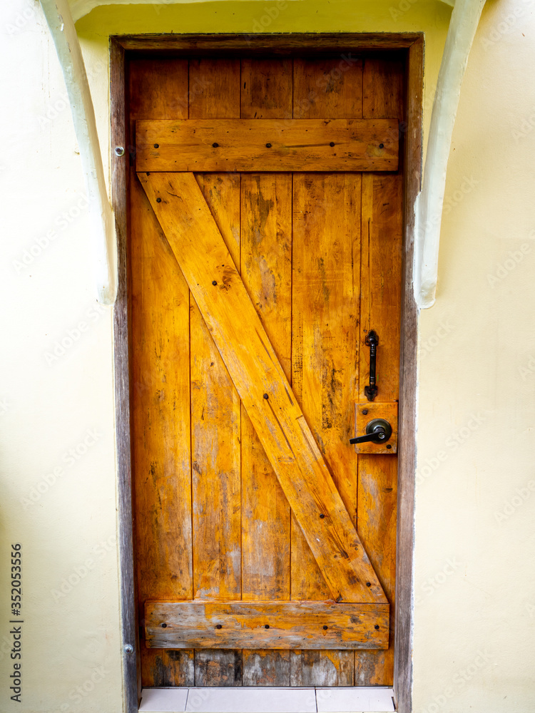 New brown wooden door in house interior New brown wooden door in house interior