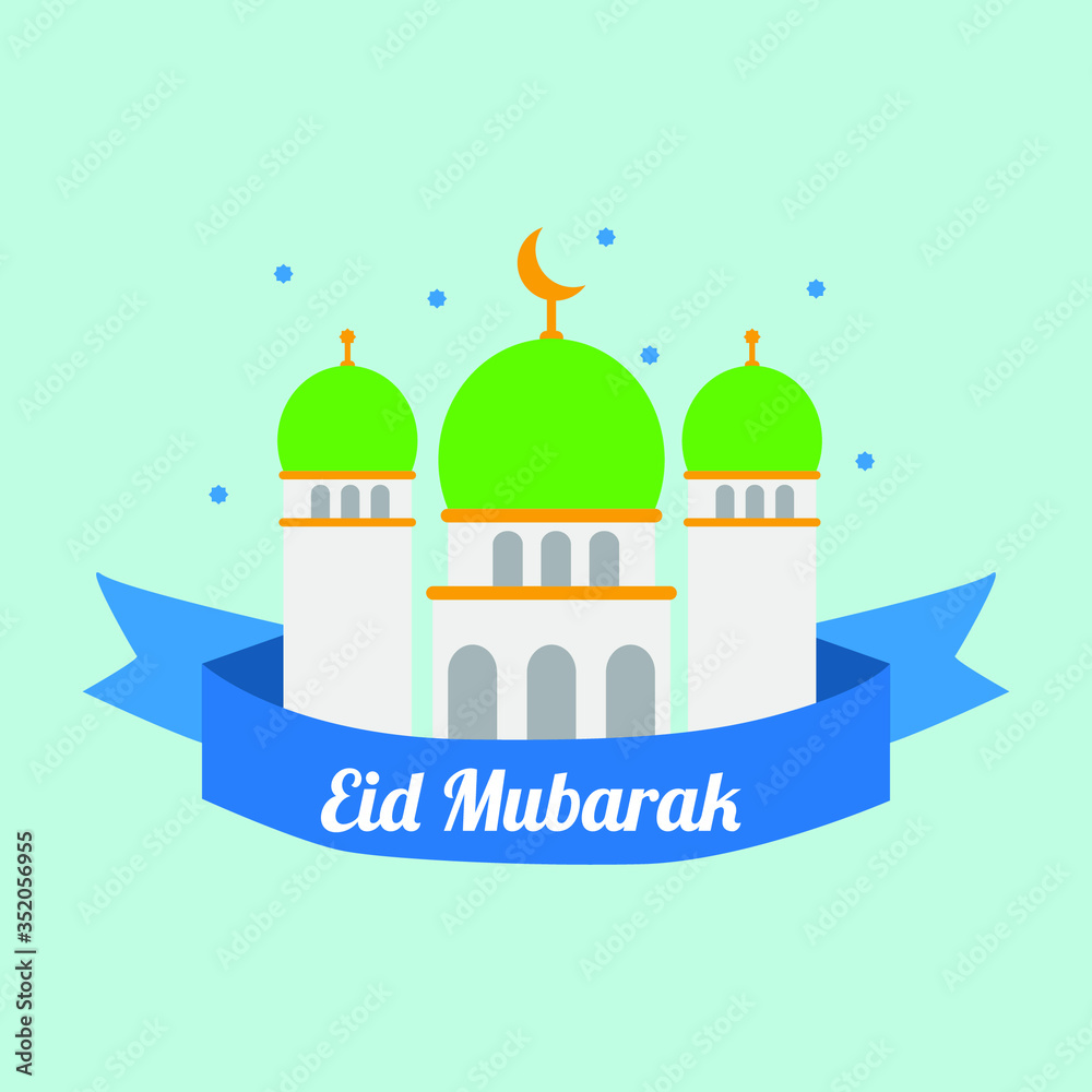 Vector illustration eid mubarak muslim celebration