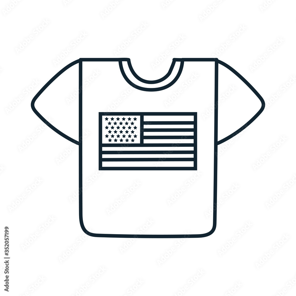 usa flag in shirt line style icon usa flag in shirt line style icon