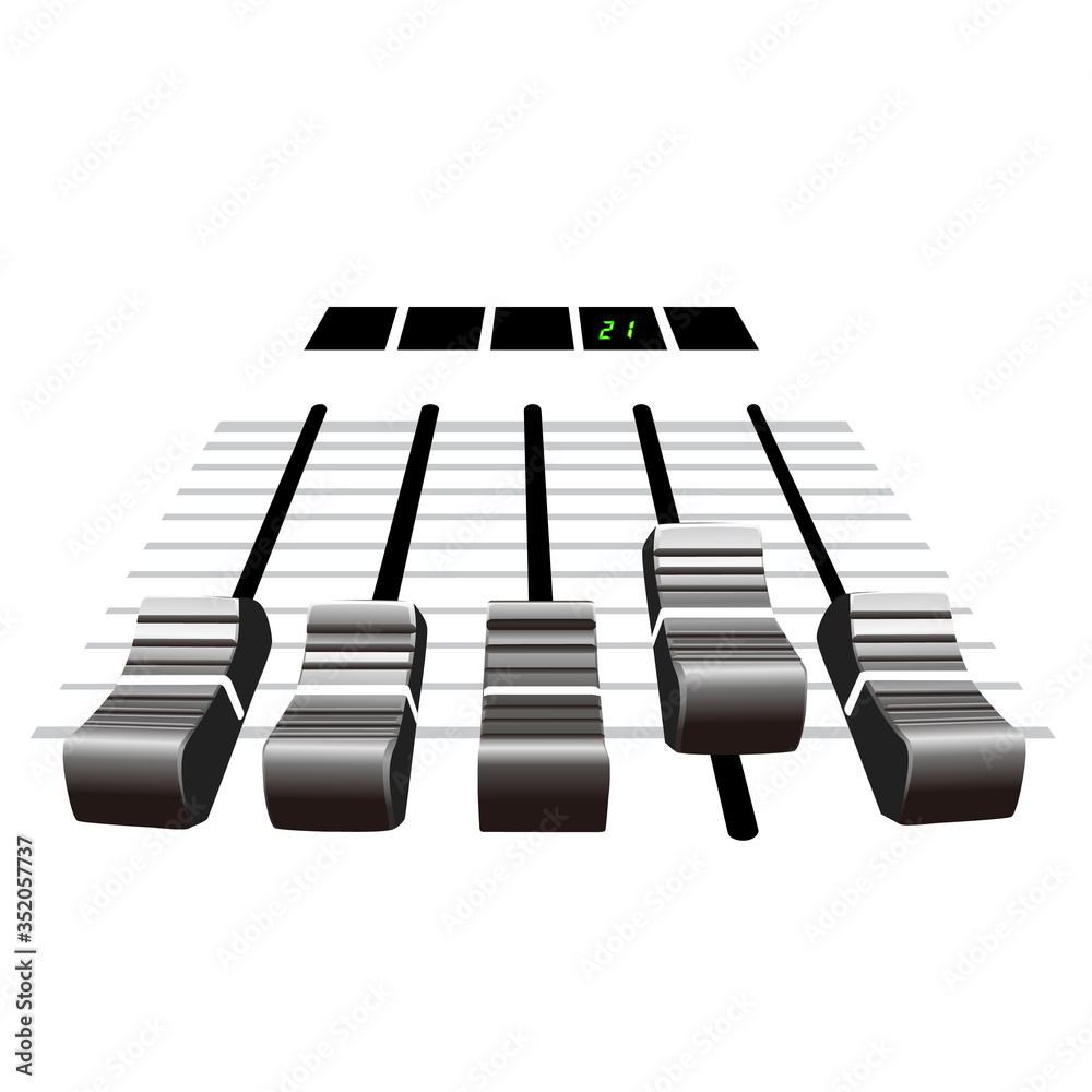 Obraz premium 舞台照明卓のフェーダー