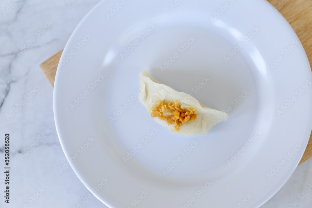 Choi pan or chai kwe cake is an unique traditional asian Food Cuisine dish from Pontianak, Kalimantan Barat, Indonesia. Choi pan or chai kwe cake is an unique traditional asian Food Cuisine dish from Pontianak, Kalimantan Barat, Indonesia.
