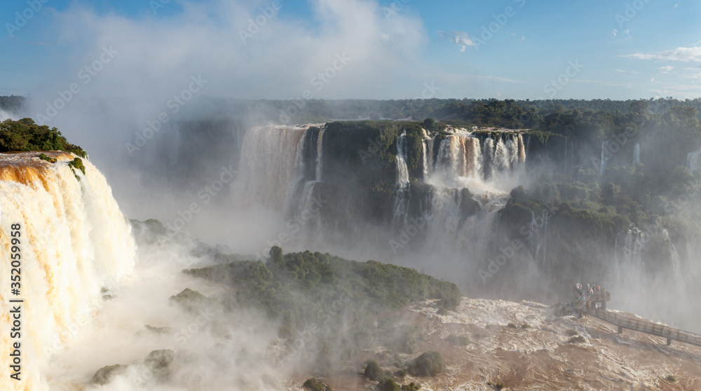 Foz do Iguaçu Falls, one of the world's great natural wonders, on the border of Brazil and Argentina. Foz do Iguaçu Falls, one of the world's great natural wonders, on the border of Brazil and Argentina.
