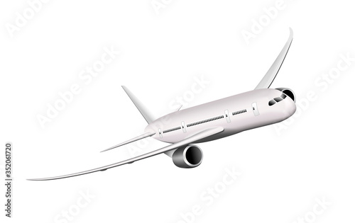 Passenger plane. Passenger airplane on a white background. Large modern airliner 
