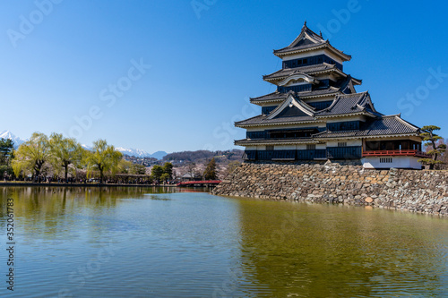 信州・松本の春の松本城