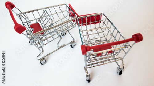 Mini trolley isolated on a white background