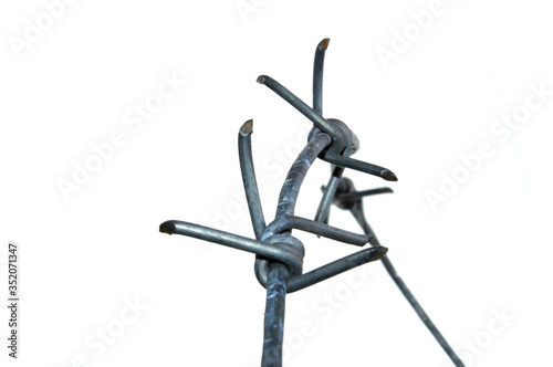 barbed wire isolated on white background