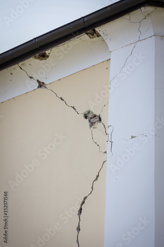 Damage church building after a strong earthquake