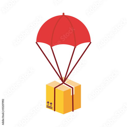 box in parachute delivery service detailed style