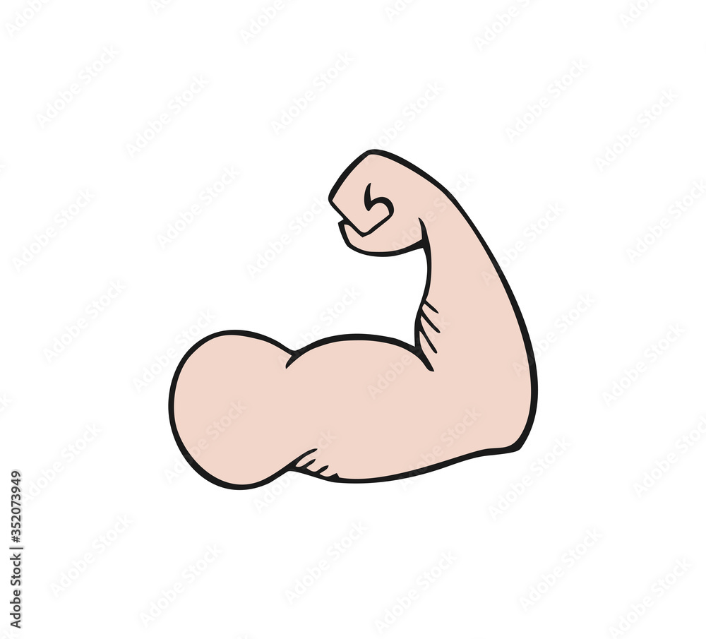 Design of muscle arm illustration Design of muscle arm illustration