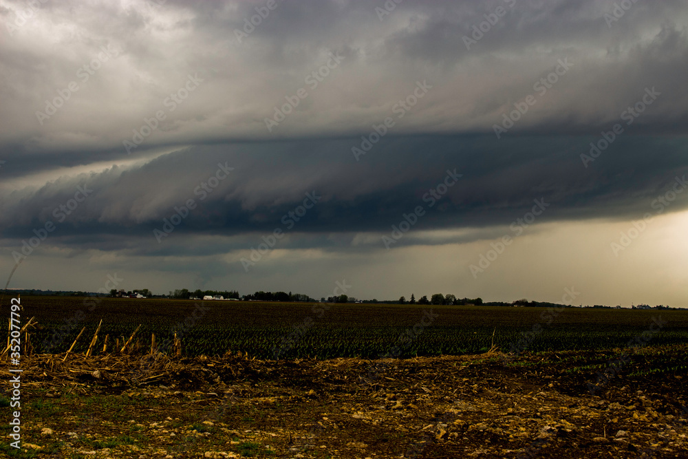 Mothership Supercell Thunderstorm with Rotation and a Funnel Cloud ...