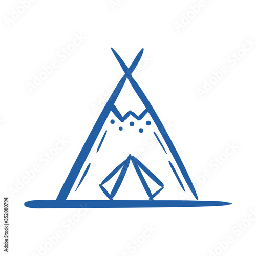 indian tent canadian hand draw style icon