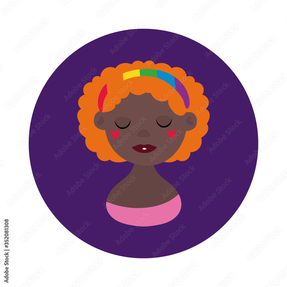 afro lesbian character gay pride block style afro lesbian character gay pride block style