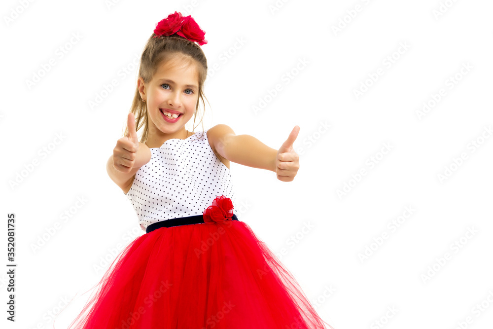Little girl holding her thumb up Little girl holding her thumb up