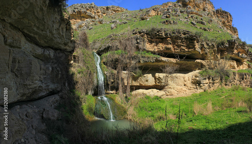 Azerbaijan. Beautiful waterfall in the mountains.