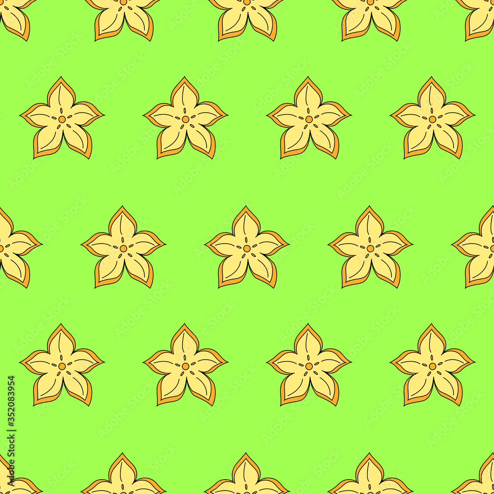 Seamless pattern with carambola. Vector illustration. Seamless pattern with carambola. Vector illustration.