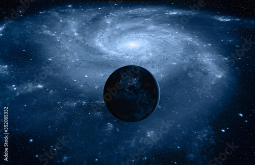 Fototapeta Naklejka Na Ścianę i Meble -  Planet Earth with a spectacular sunset 