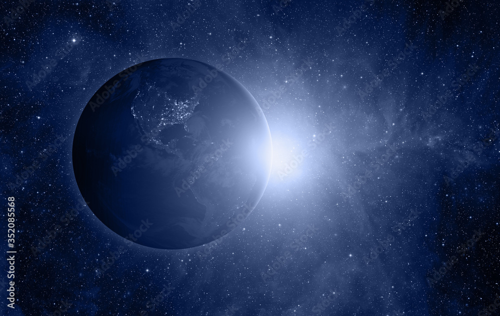 Obraz premium Planet Earth with a spectacular sunset 