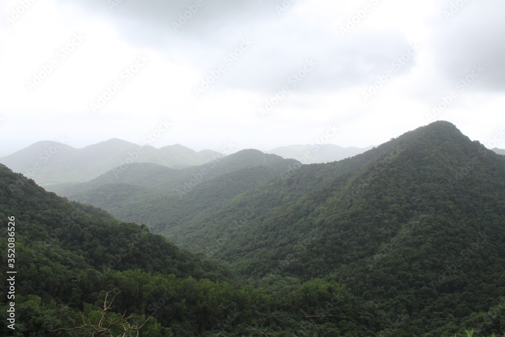 mountain landscape with clouds