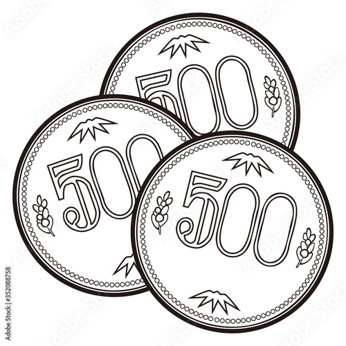 五百円硬貨黒3枚