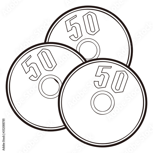五十円硬貨黒3枚