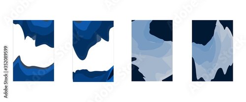 Set of abstract background in blue shades for poster, brochure or flyer, vector image