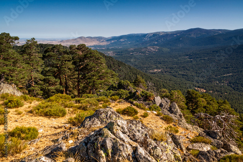 Sierra de Guadarrama National Park. View of the mountains in Valsain  Segovia. Spain
