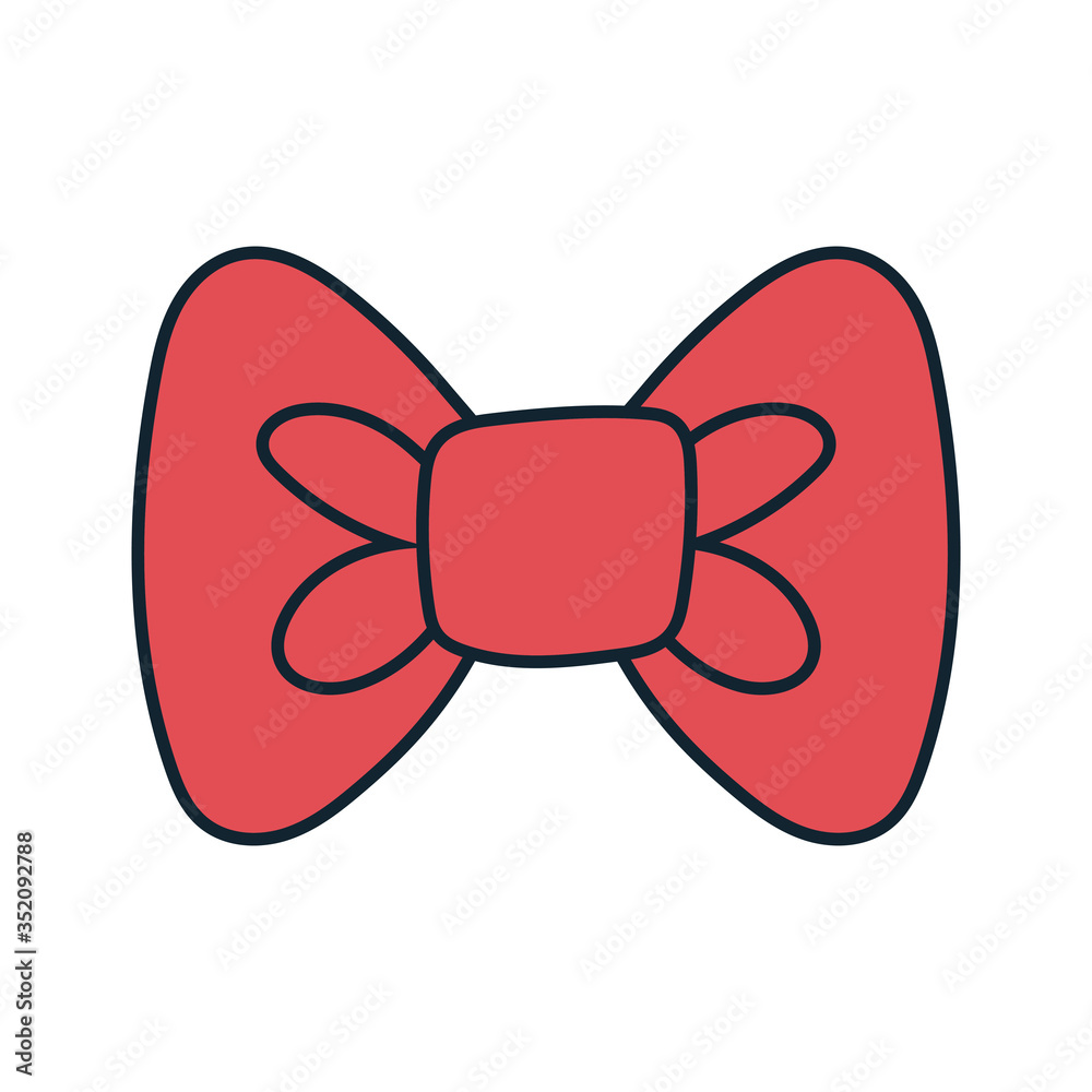bowtie accessory elegant line and fill style
